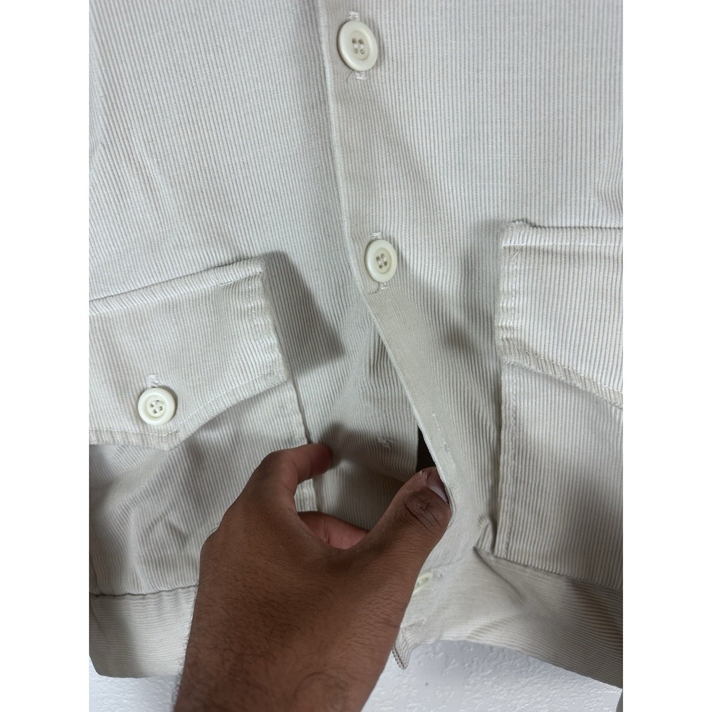 Vintage 70s Tobias Tops Corduroy Jacket Cream Beige Workwear Distressed 1970s - Picture 9 of 15